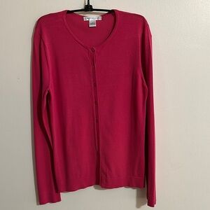 August Silk Pink Cardigan Sweater Soft Knit Classic Fit